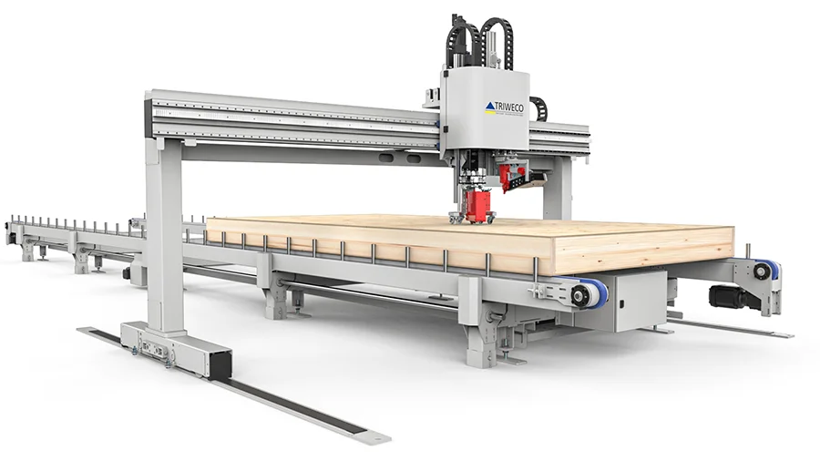 Triweco TB12 Light automated fastening bridge for timber frame panels.